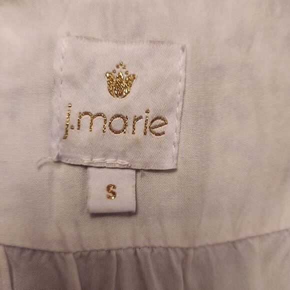 J Marie Blue Gingham Cotton Floral Embroidered Dress Size S - Picture 6 of 10